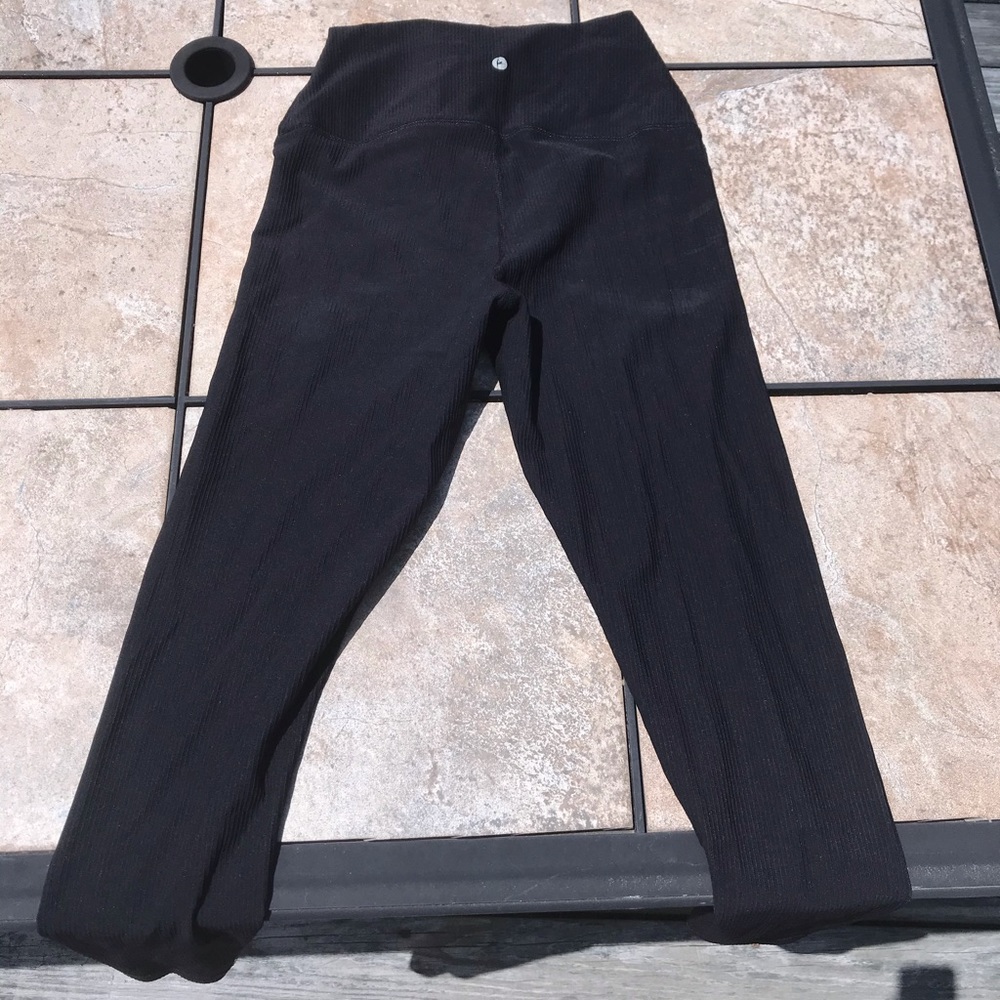 Ribbed Black Leggings